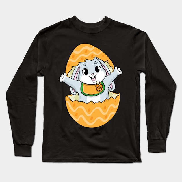 Baby rabbit with Pacifier Bib and Egg Long Sleeve T-Shirt by Markus Schnabel